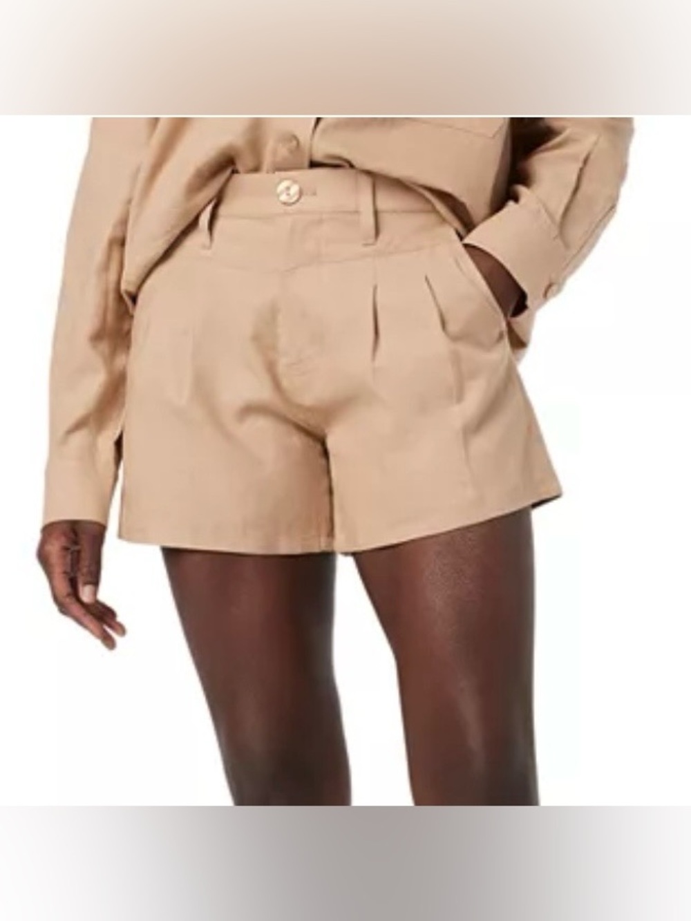 NWT Hudson Preppy Front Yoke Pleated Linen Shorts Size 28
